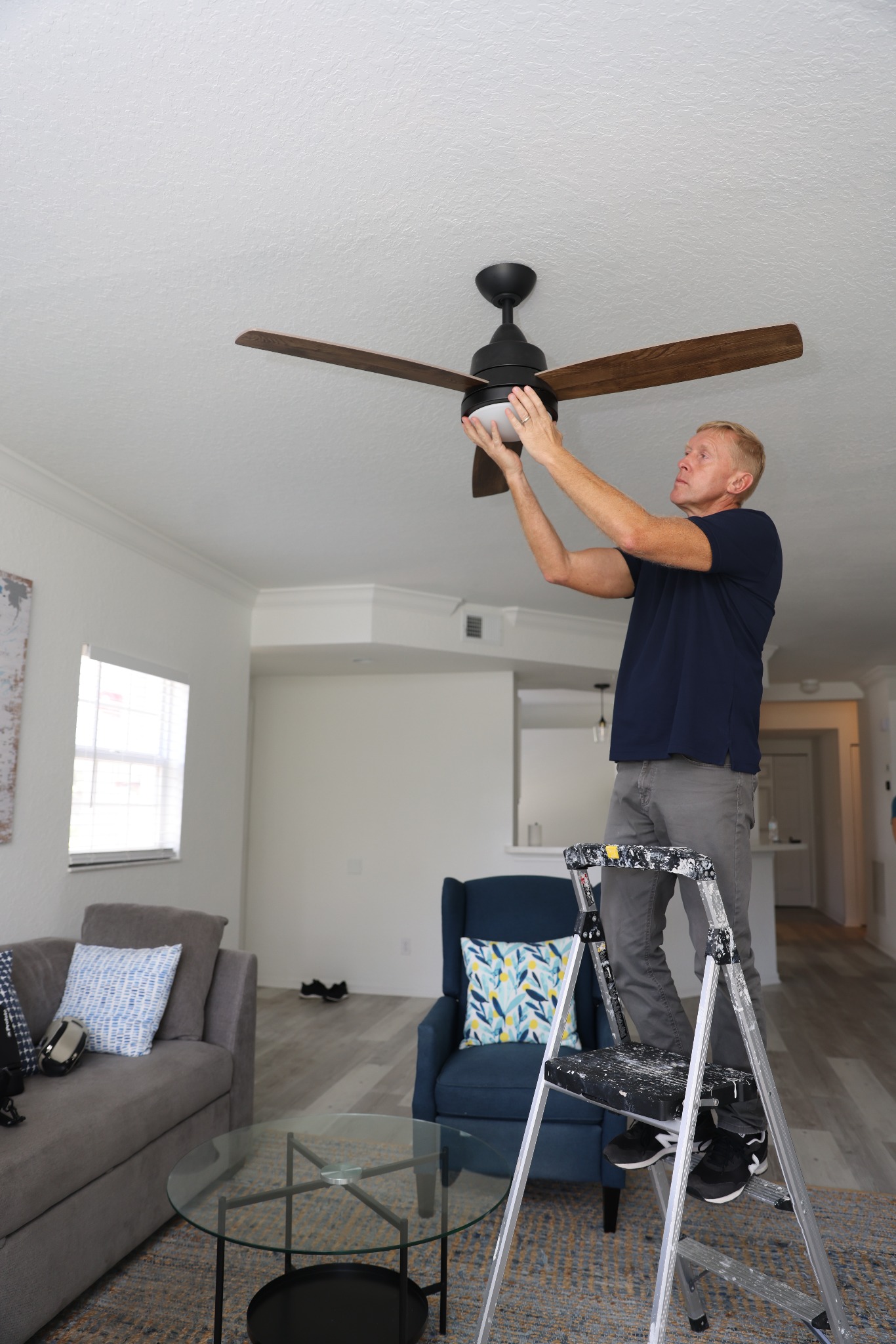 Alex handyman installing ceiling fan in Naples, FL